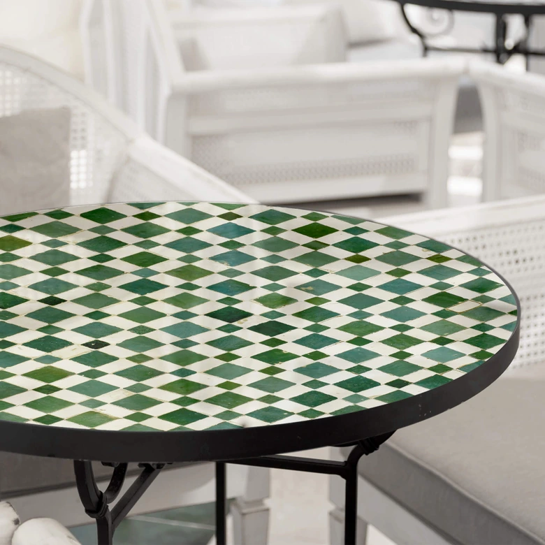 Tischplatte aus Glas - Mosaik 02 - Rund 