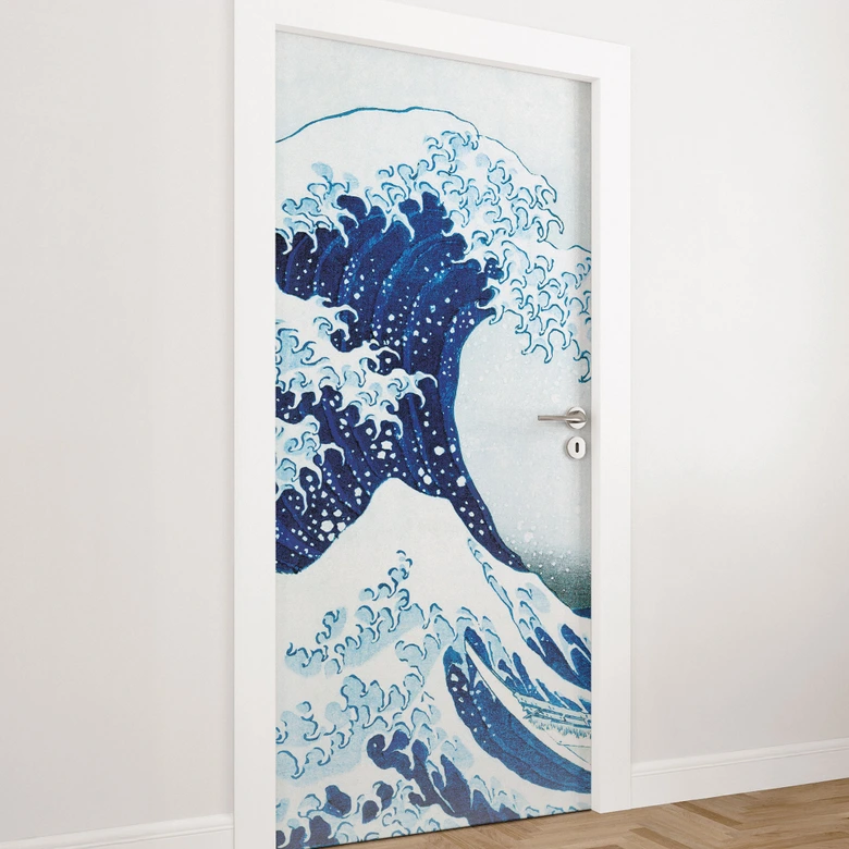 Door film The Great Wave of Kanagawa - Hokusai - Self-adhesive door decoration 