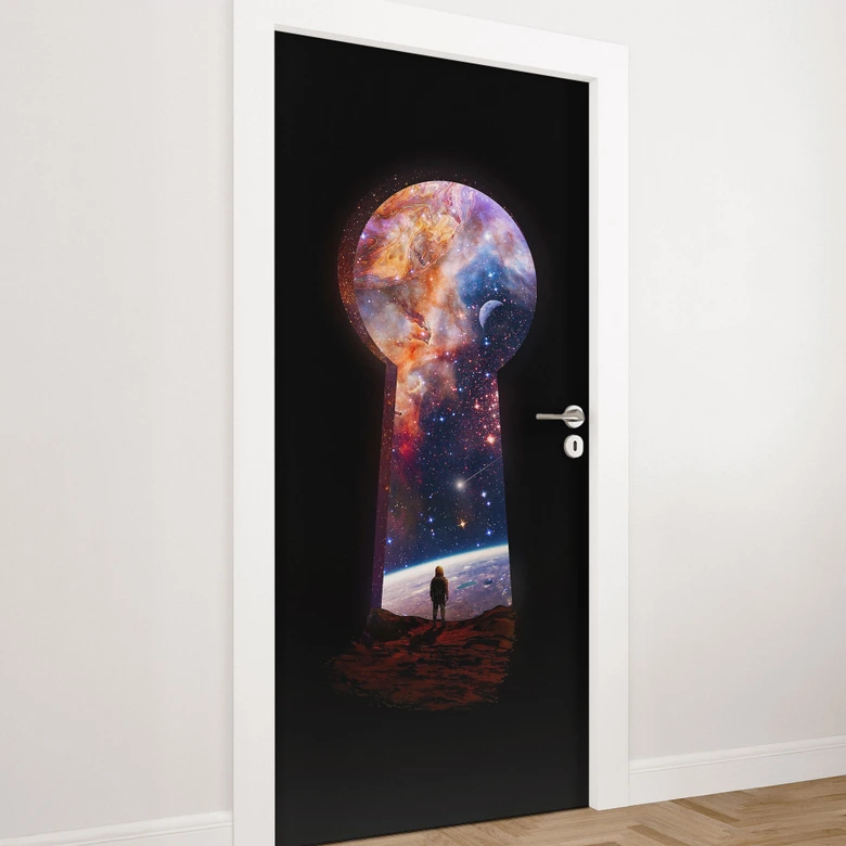 Door film The gateway to outer space - Nicebleed - Self-adhesive door decoration 