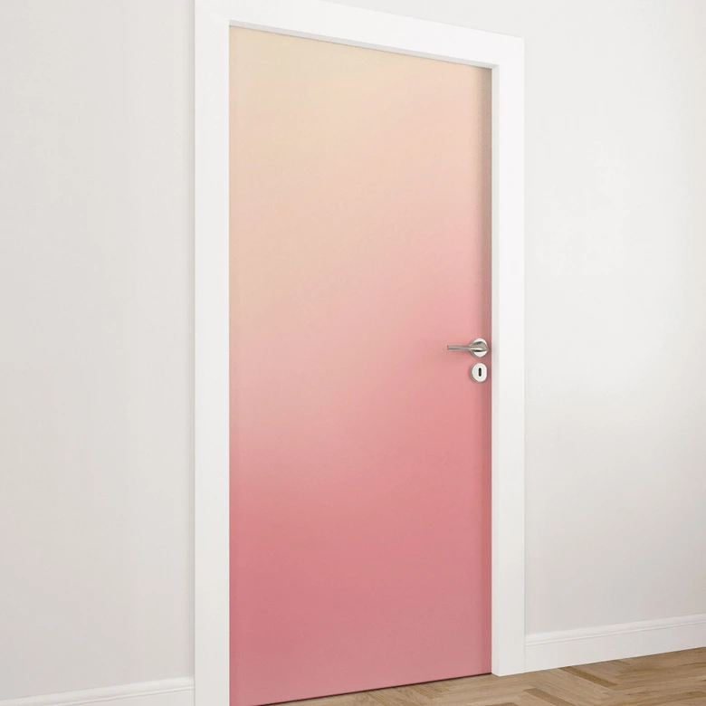 Türfolie Ombre Pinkfarbene Sonne - Selbstklebende Türdeko 