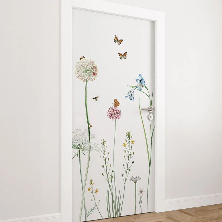 Butterfly meadow door film - Sir Edward - Self-adhesive door decoration 