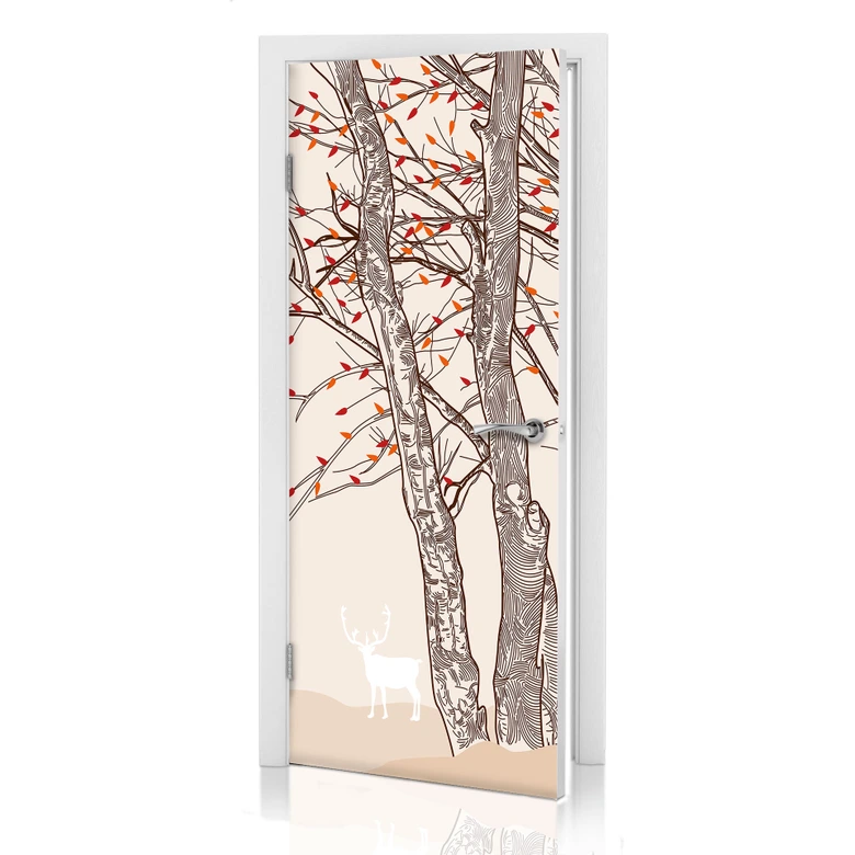 Deursticker Hert in het Bos 