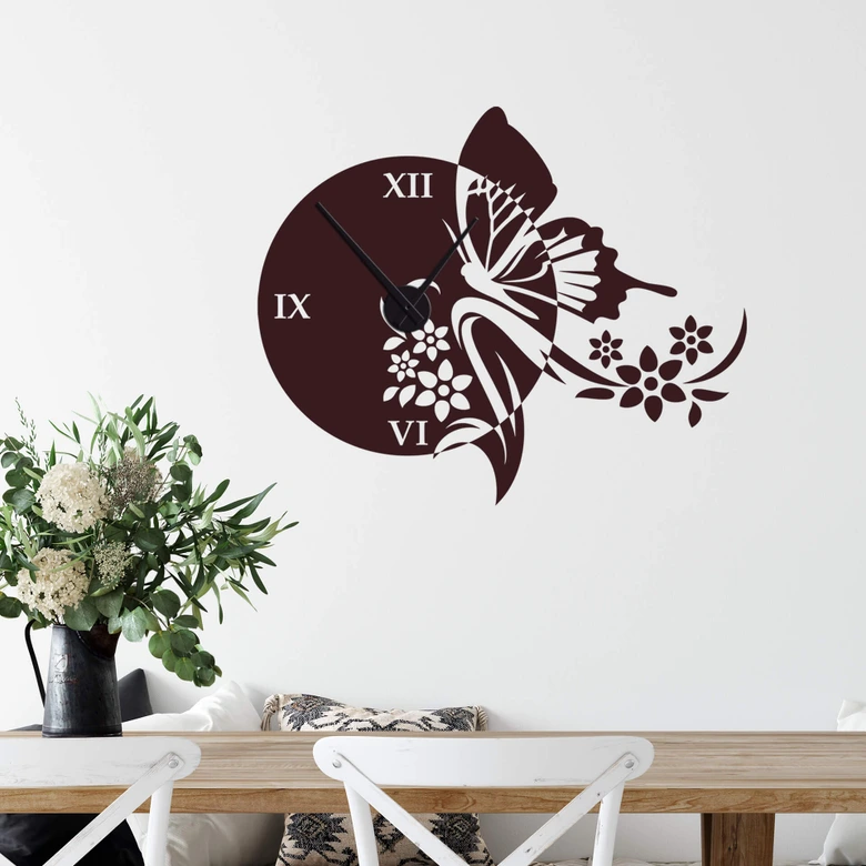 Muursticker Vlinder Sarah + Klok 