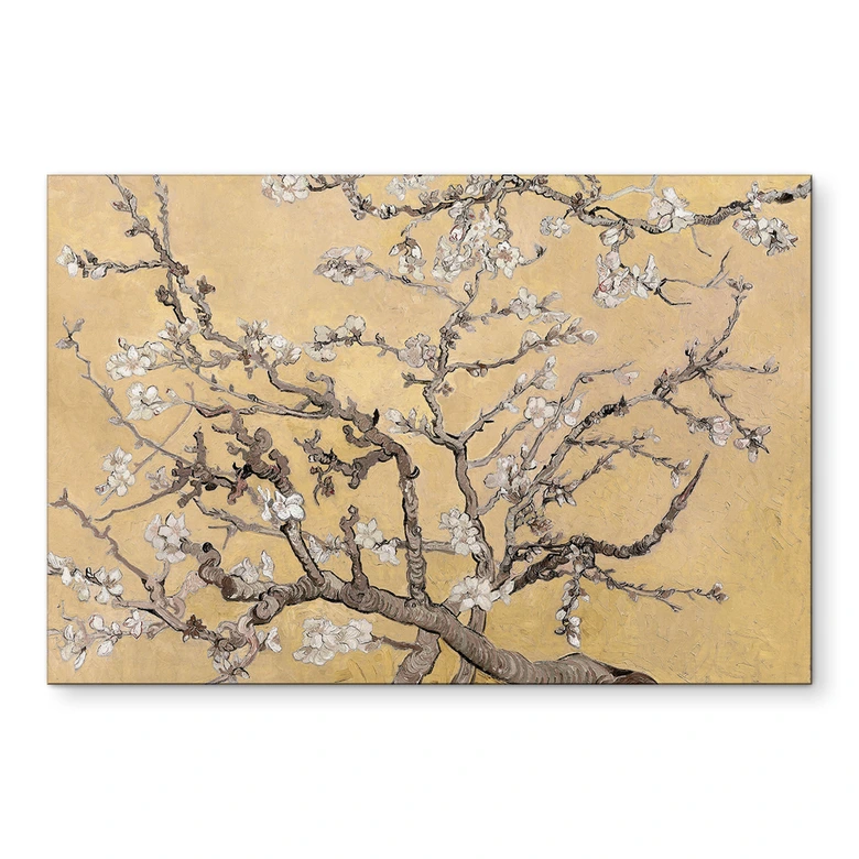 Wandbild van Gogh - Mandelblüte - creme - Alu-Dibond 
