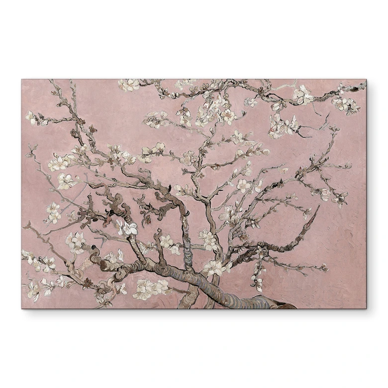 Wandbild van Gogh - Mandelblüte - rosé - Alu-Dibond 