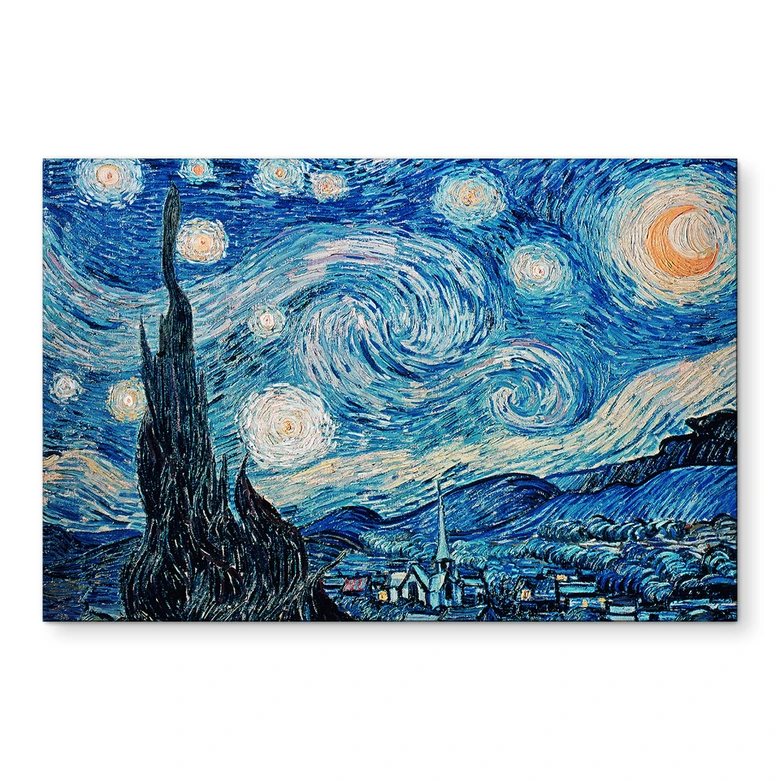 Wandbild van Gogh - Sternennacht 1889 - Alu-Dibond 