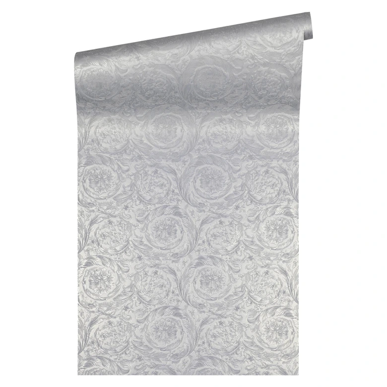 Versace Papier peint de designer -  argent, Gris 