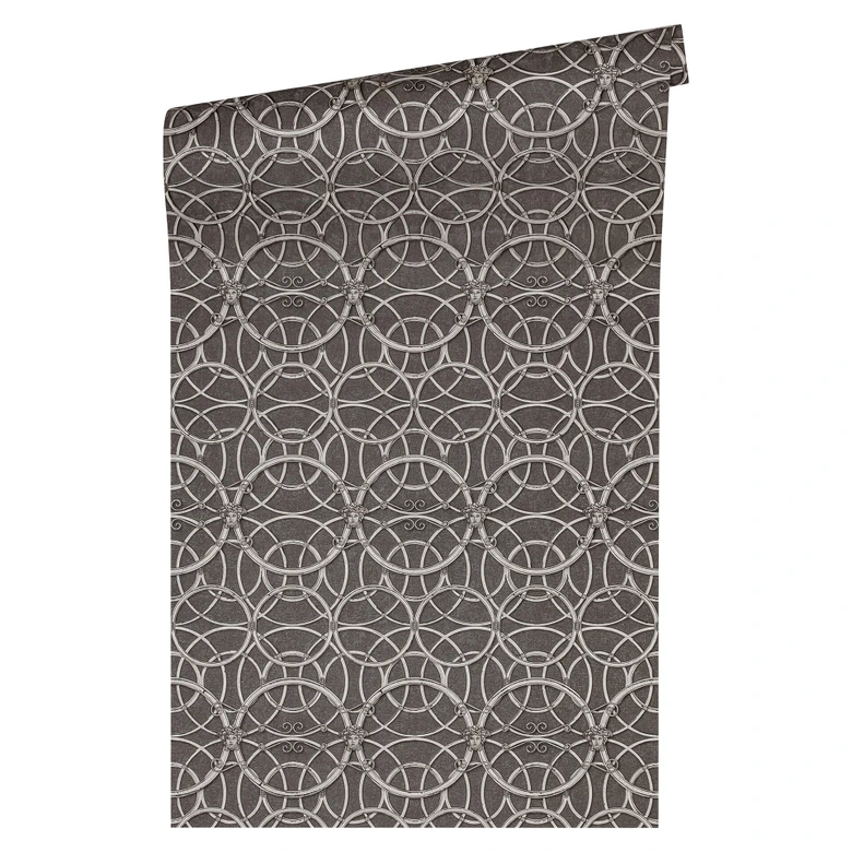 Versace Papier peint de designer -  argent, Gris 