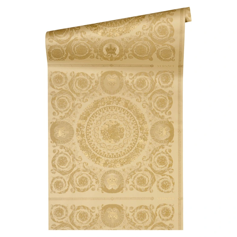 Versace wallpaper Vliestapete Heritage Barocktapete mit Ornamenten gold, gelb 