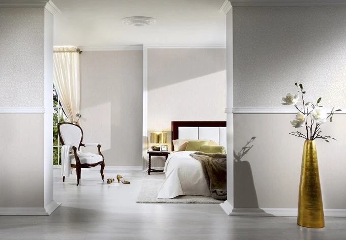 Architects Paper Textiltapete Tessuto Barocktapete mit Ornamenten creme, weiß 