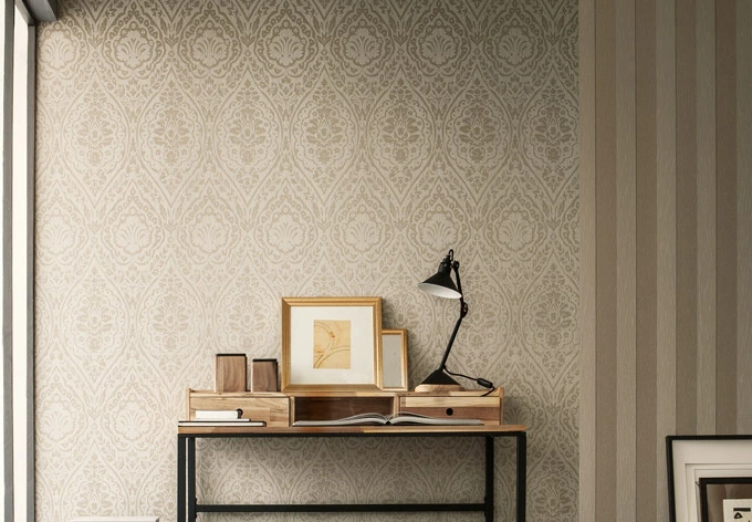 Architects Paper Textiltapete Tessuto Barocktapete mit Ornamenten beige, braun 