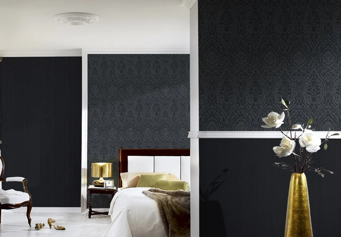 Architects Paper Textiltapete Tessuto Barocktapete mit Ornamenten grau, schwarz 