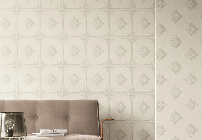 Architects Paper Textiltapete Tessuto Barocktapete mit Ornamenten creme, grau 