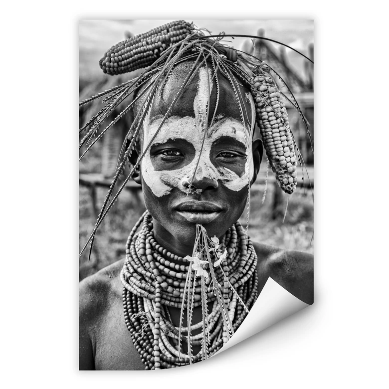 Wallprint Kuesta - Porträt eines äthiopischen Stammes 