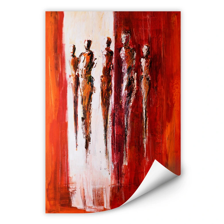 Wallprint - Schüßler - Fünf Figuren in Rot 