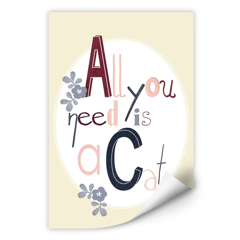 Wallprint Loske - All you need is a Cat 