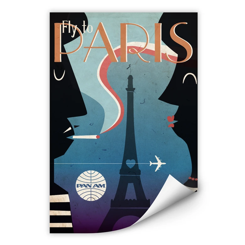 Wallprint PAN AM - Fly to Paris 