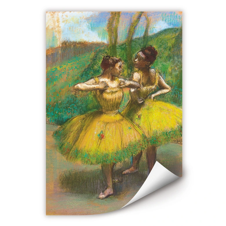 Wallprint Degas - Zwei Tänzerinnen in gelb 