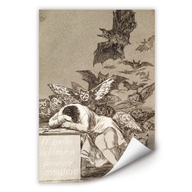 Wallprint de Goya - Der Schlaf der Vernunft gebiert Ungeheuer 