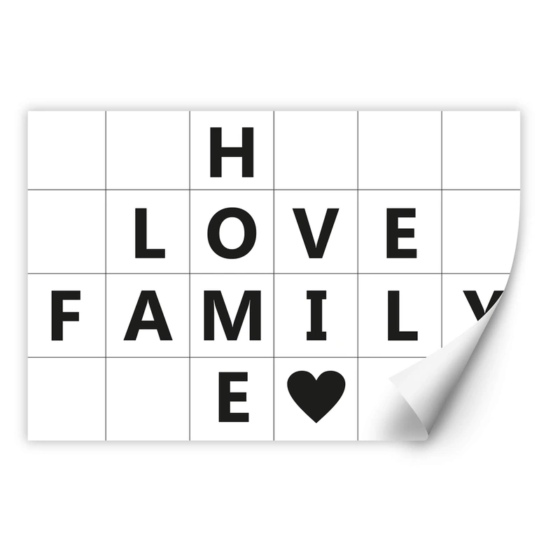 Wallprint mit Raster - Home Love Family 
