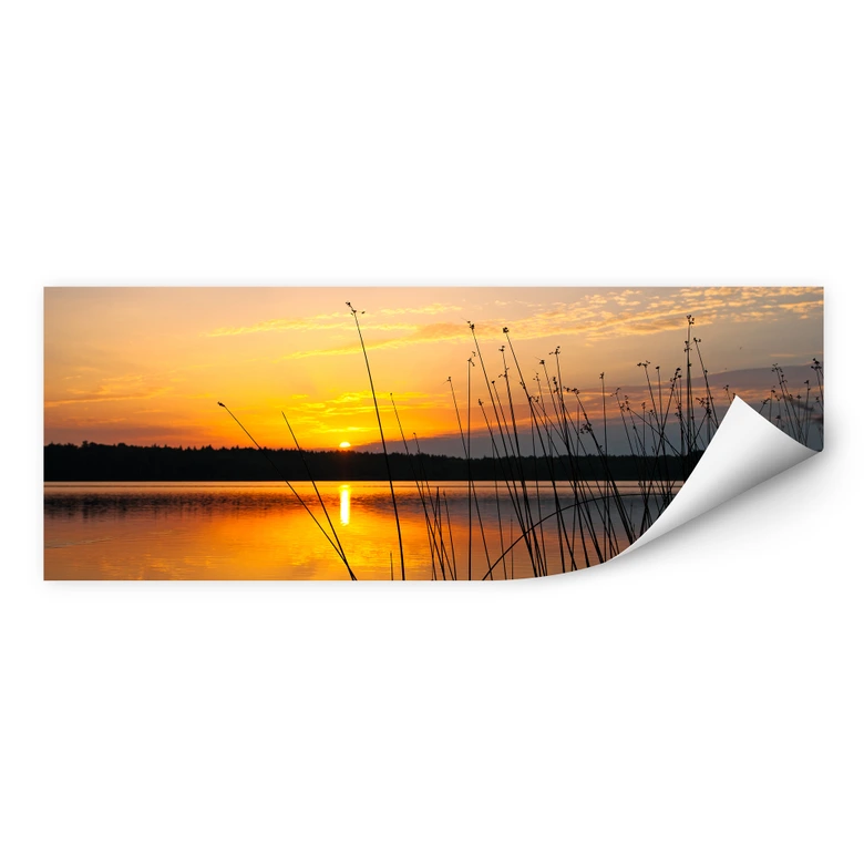 Wall print Sunset by the Lake - Panorama 