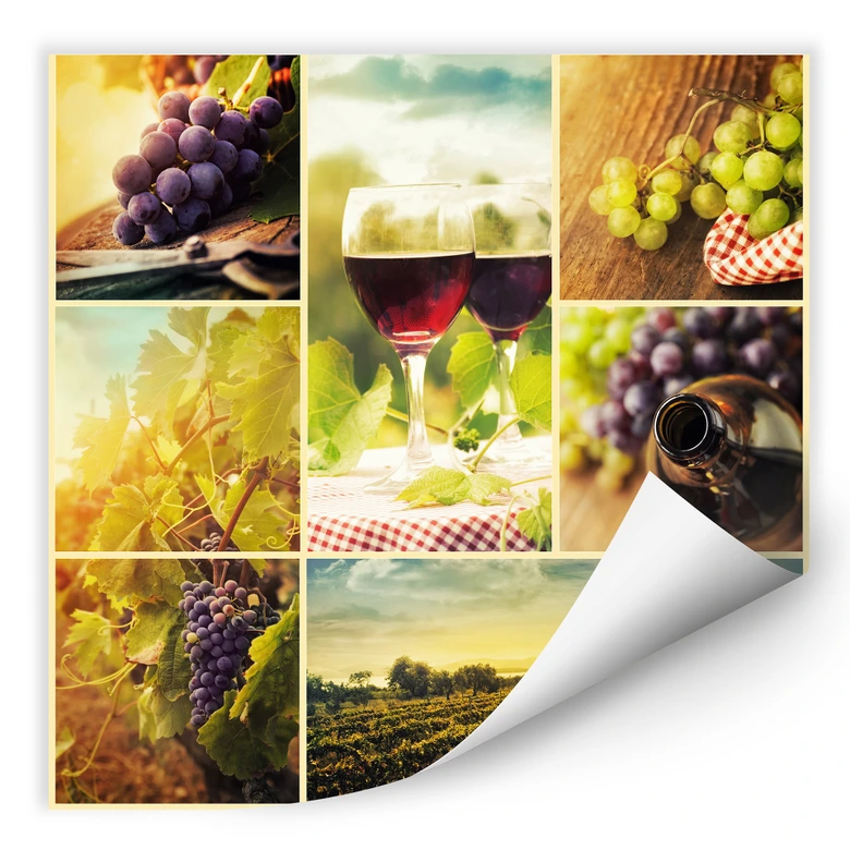 Wallprint - Wein Collage- quadratisch 