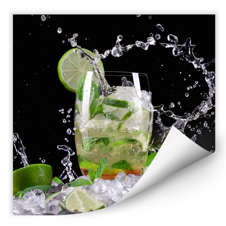 Wallprint - Splashing Mojito - quadratisch 
