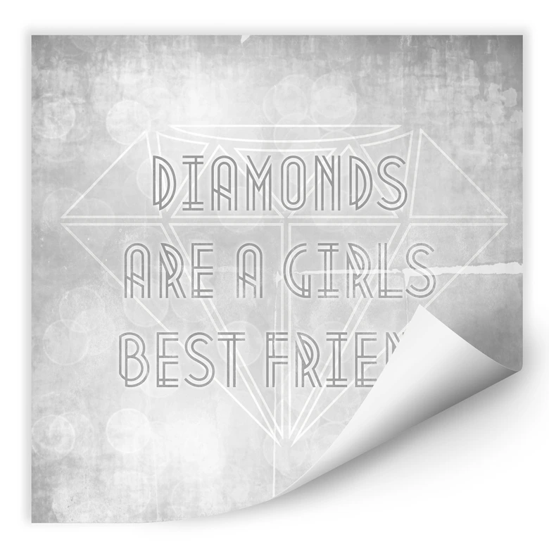 Wallprint - Diamonds are a Girls best Friend 