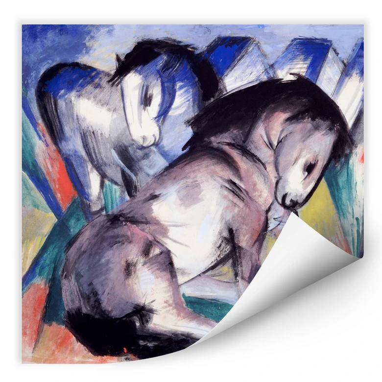 Zelfklevende Poster - Marc - Two Horses 