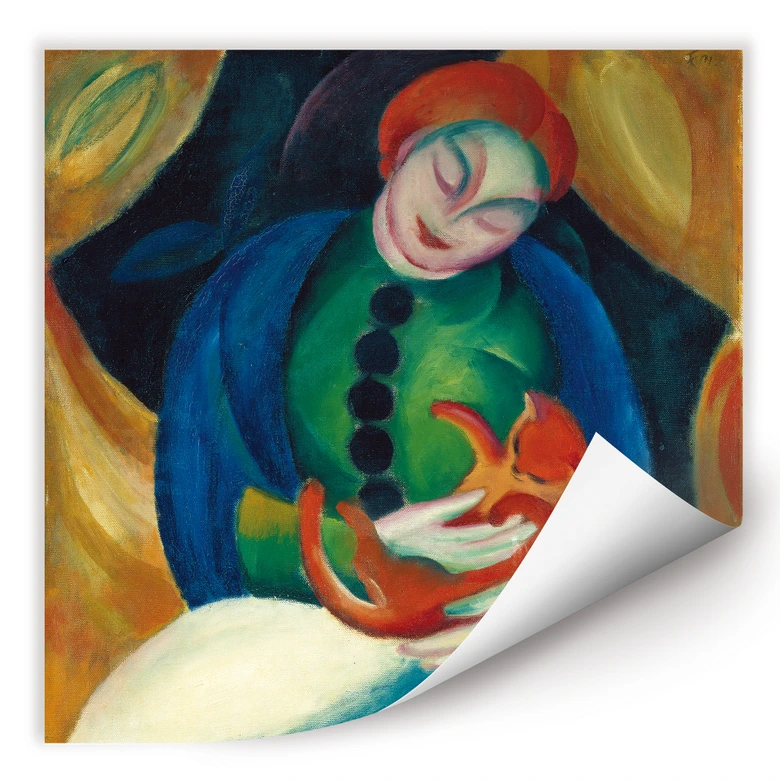 Wallprint Marc - Mädchen mit Katze 