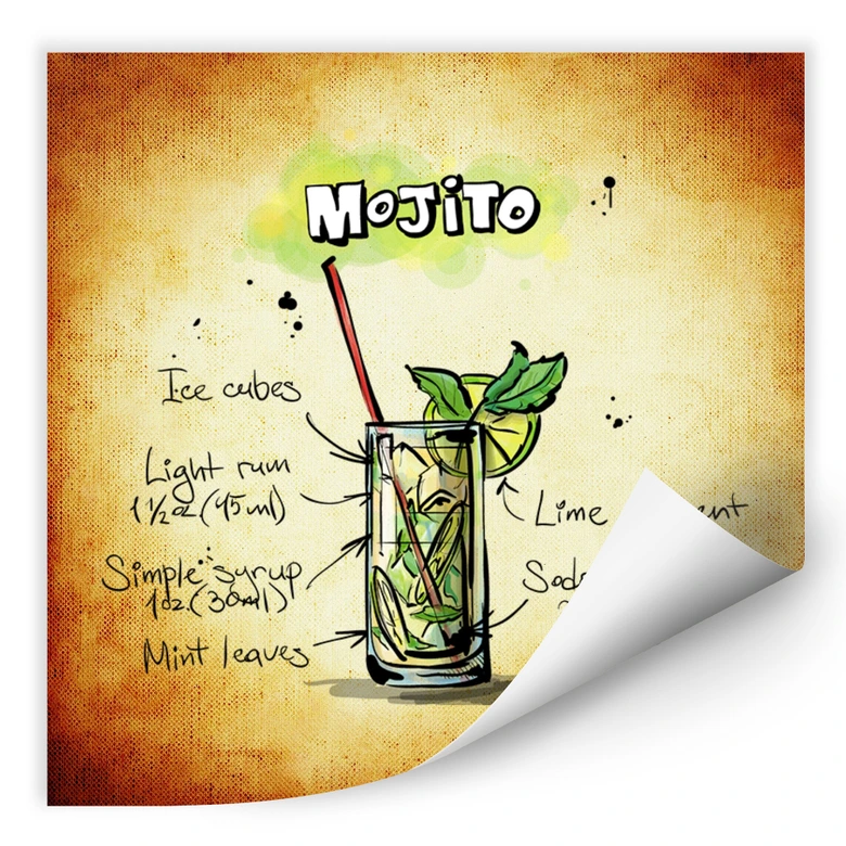 Wallprint Mojito - Rezept 