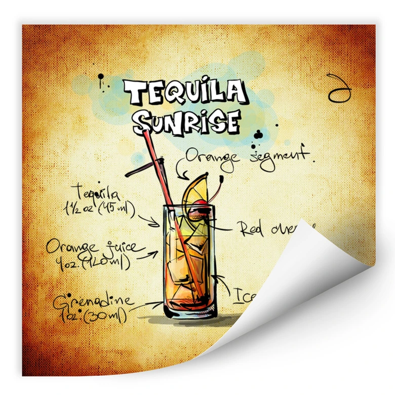 Wallprint Tequila Sunrise - Rezept 