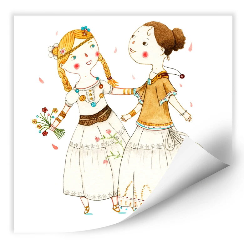 Wallprint Loske - Hippie Mädchen 