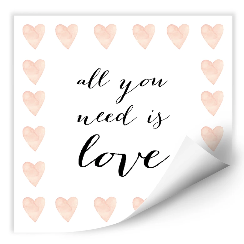 Wallprint Confetti & Cream - All you need is love 