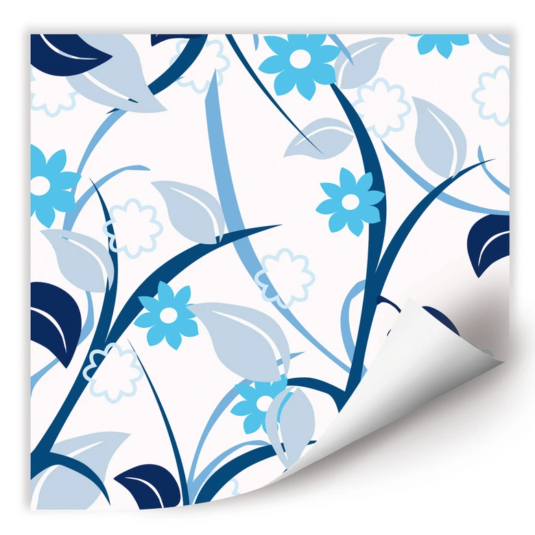 Wallprint W - Blumengarten blau 