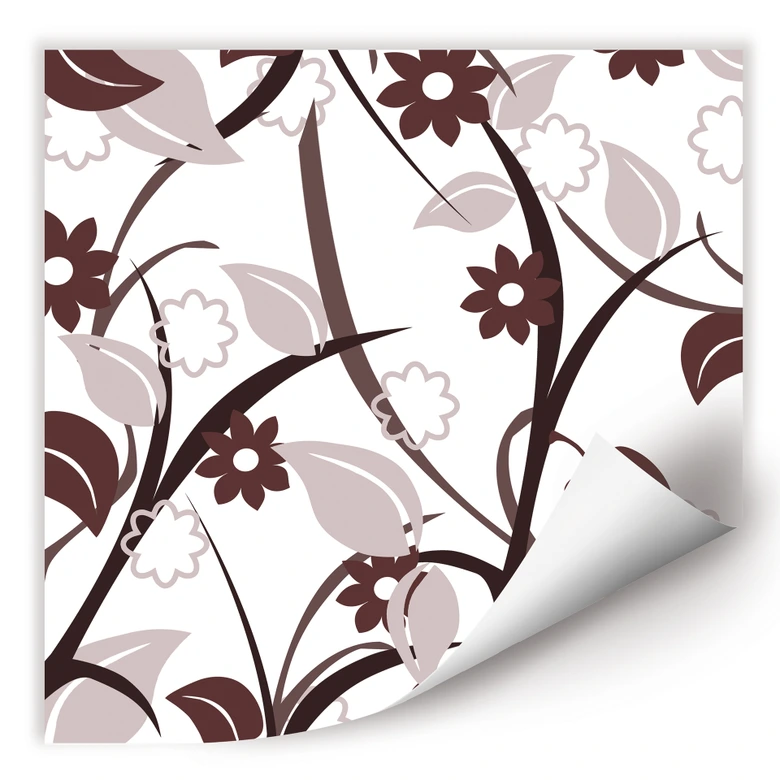 Wallprint W - Blumengarten braun 