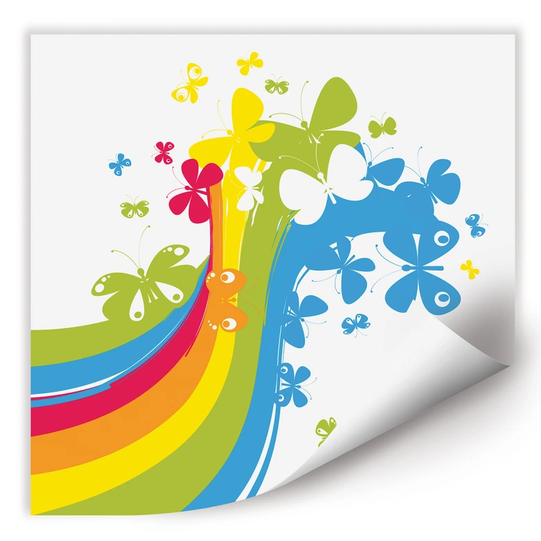 Wallprint W - Butterfly Rainbow 