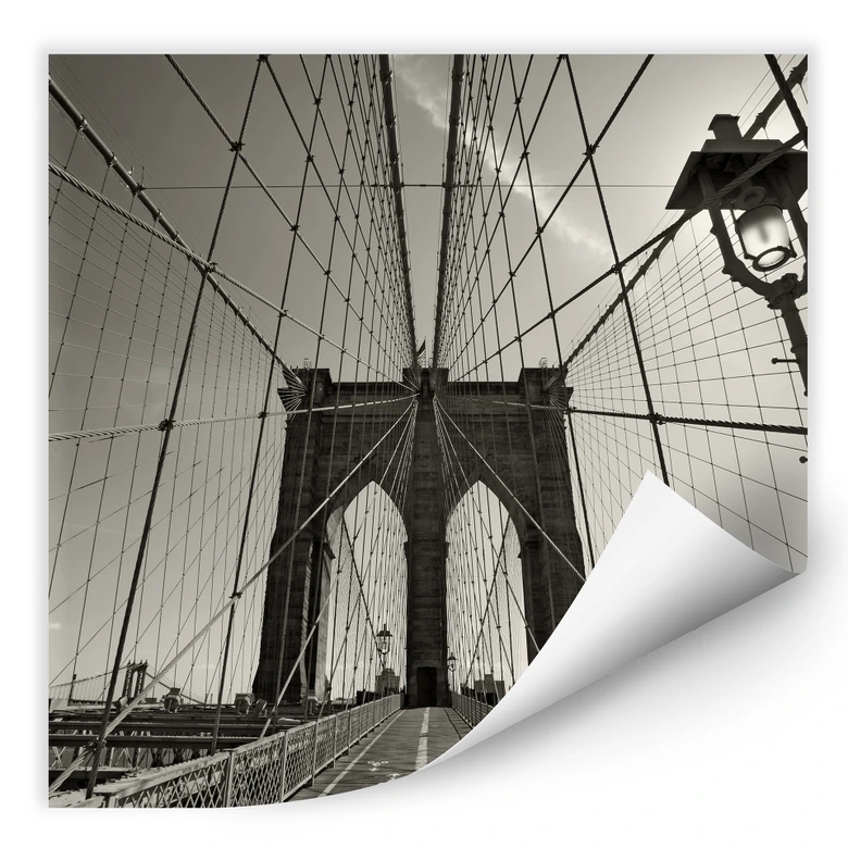 Zelfklevende Poster - Brooklyn Bridge 