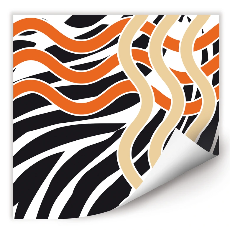 Zelfklevende Poster - Orange Wave 