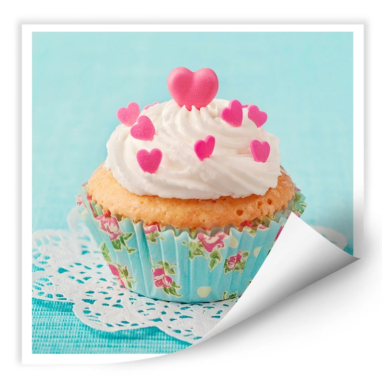 Wallprint - Hearts on Cupcake - quadratisch 