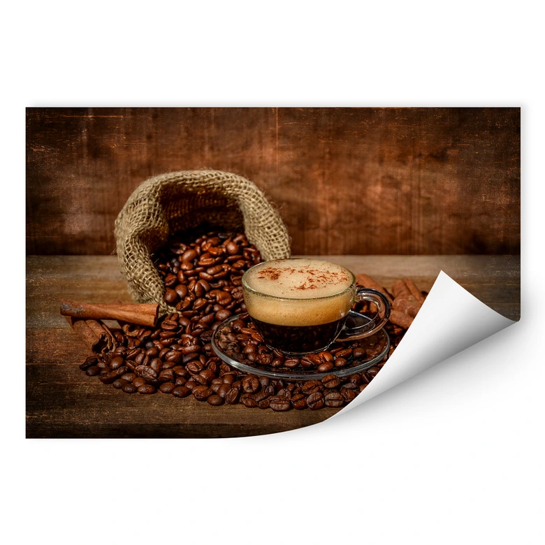 Wallprint Perfoncio - Kaffee rustikal 