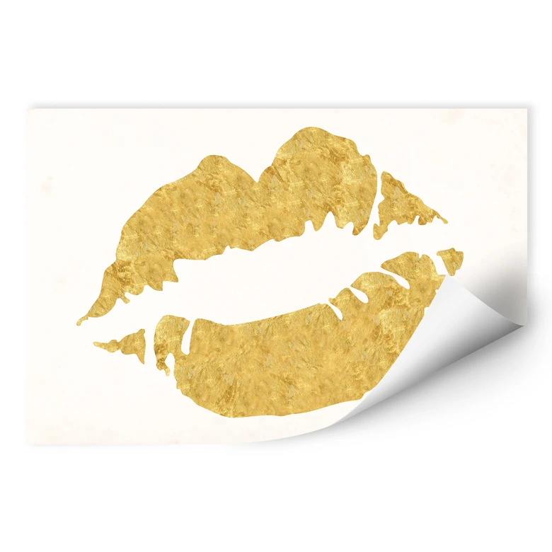 Wallprint - Gold Lips 