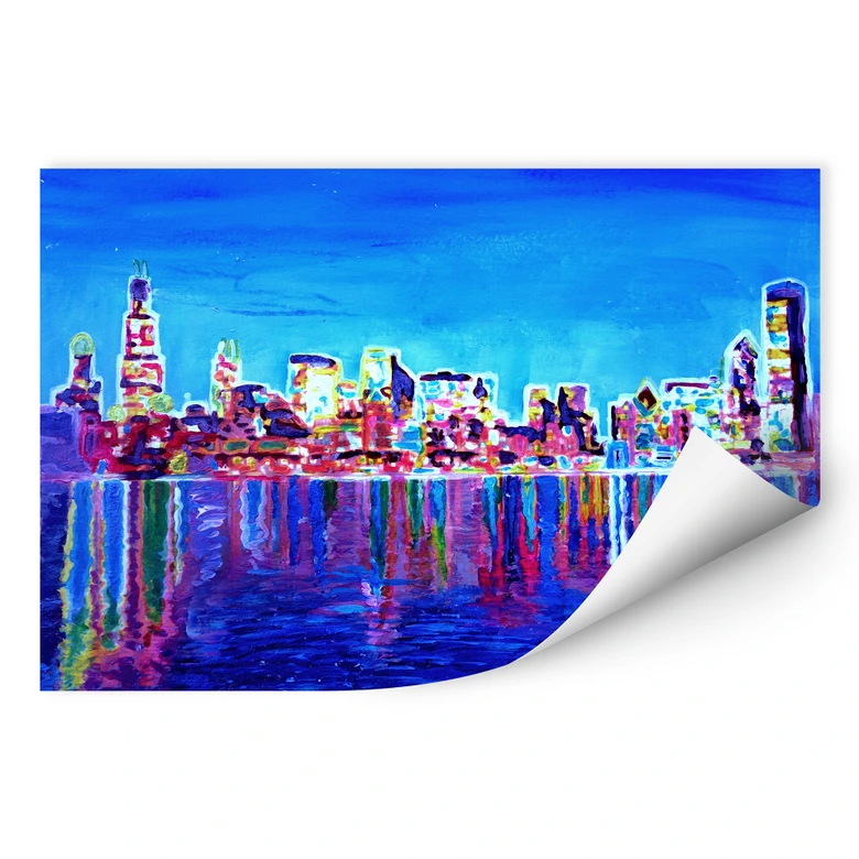 Wallprint - Bleichner - Chicago im Neonschimmer 