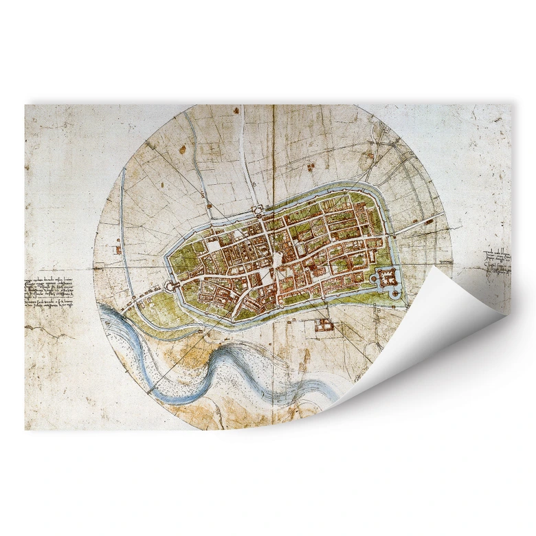 Wall print Da Vinci - City map of Imola 