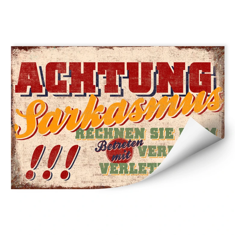 Wallprint - Achtung Sarkasmus 