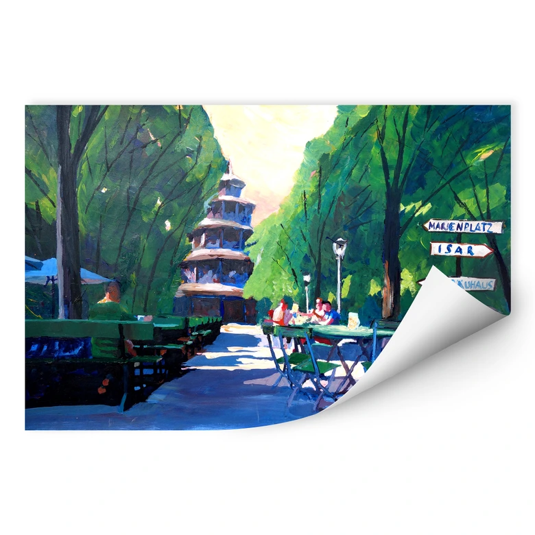 Zelfklevende Poster - Bleichner - Chinese Toren in Munchen 
