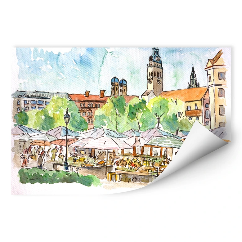 Wallprint Bleichner - München - Viktualienmarkt 