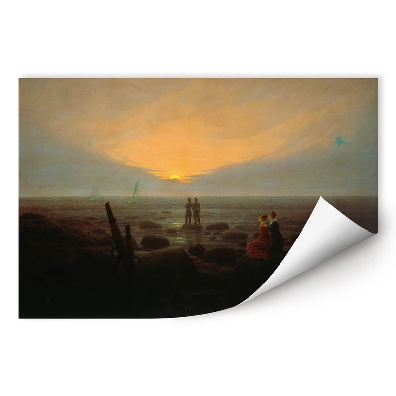 Wallprint Friedrich - Mondaufgang über dem Meer 