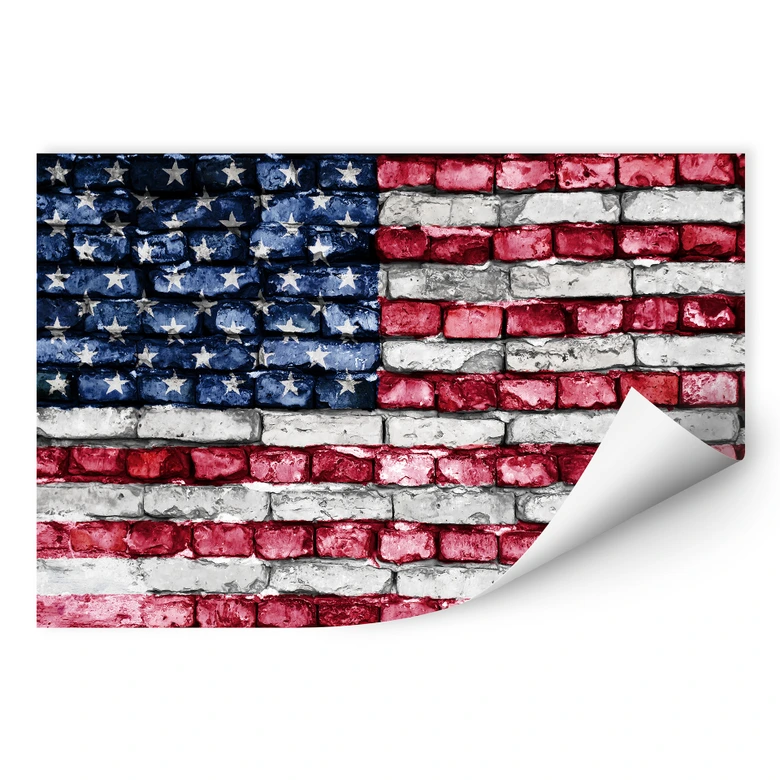 Zelfklevende Poster Stars and Stripes 