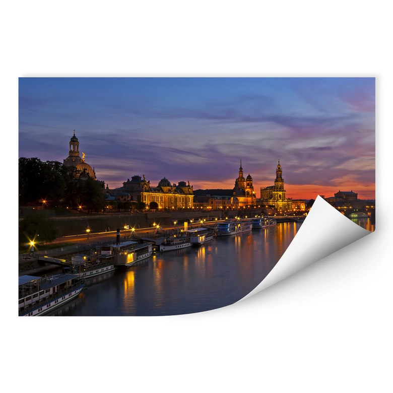Wallprint - Dresden im Nachtlicht 